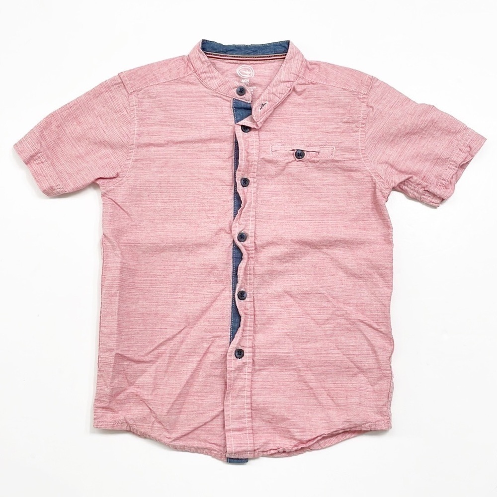 Wonder Nation boys red short sleeve button down shirt